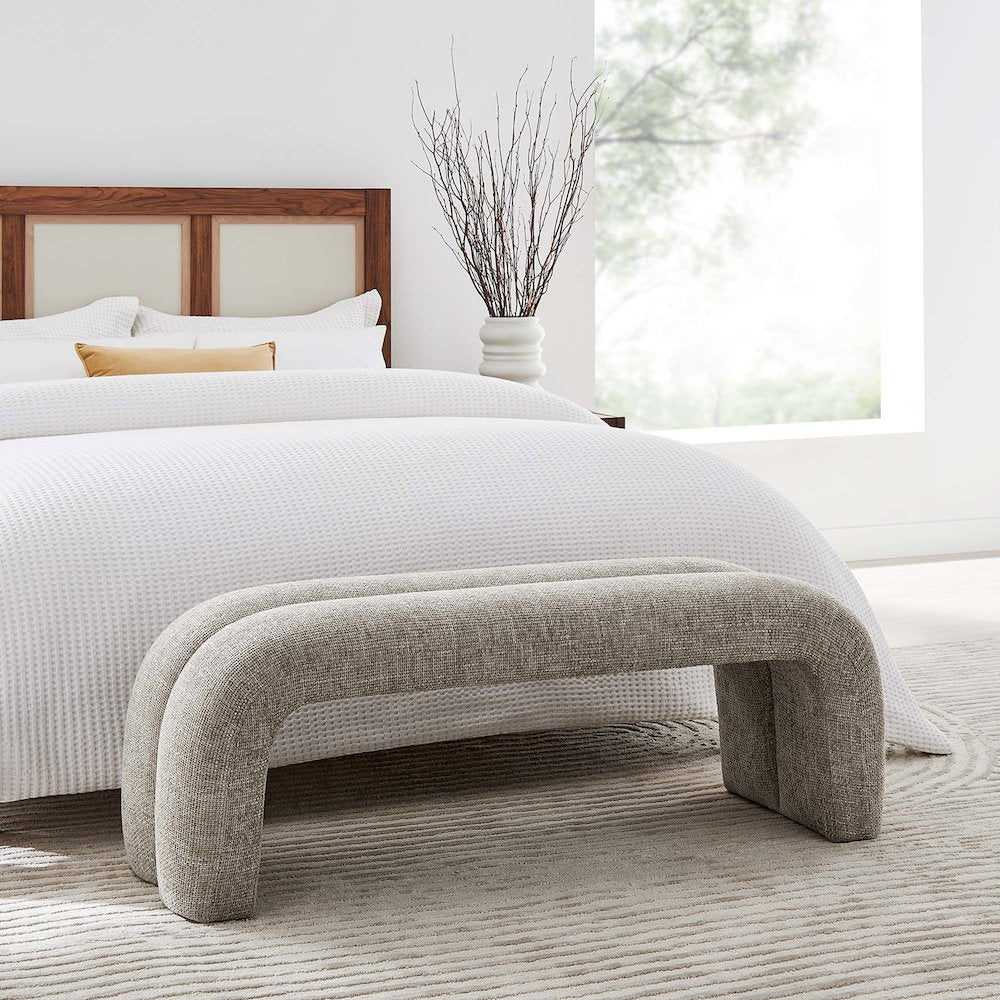 Dax 50.5" Chenille Upholstered Accent Bench