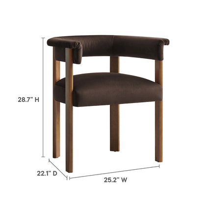 Imogen Performance Velvet Barrel Dining Chairs Set of 2
