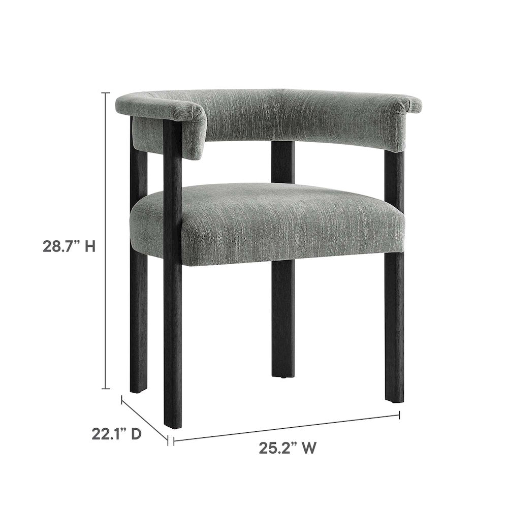 Imogen  Fabric Upholstered Barrel Dining Chairs Set of 2
