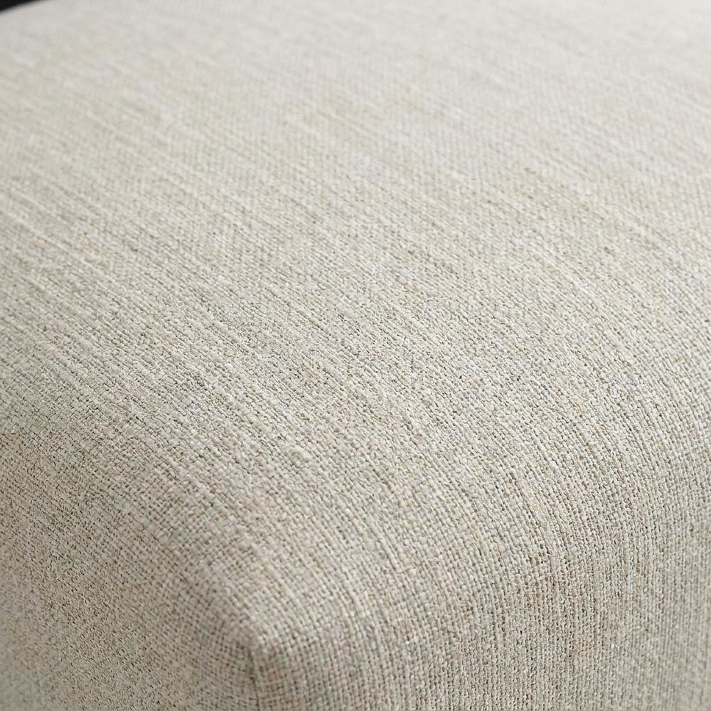 Fabric Upholstered Modern Dining Chair, Heathered Weave Ivory Black, Set of 2