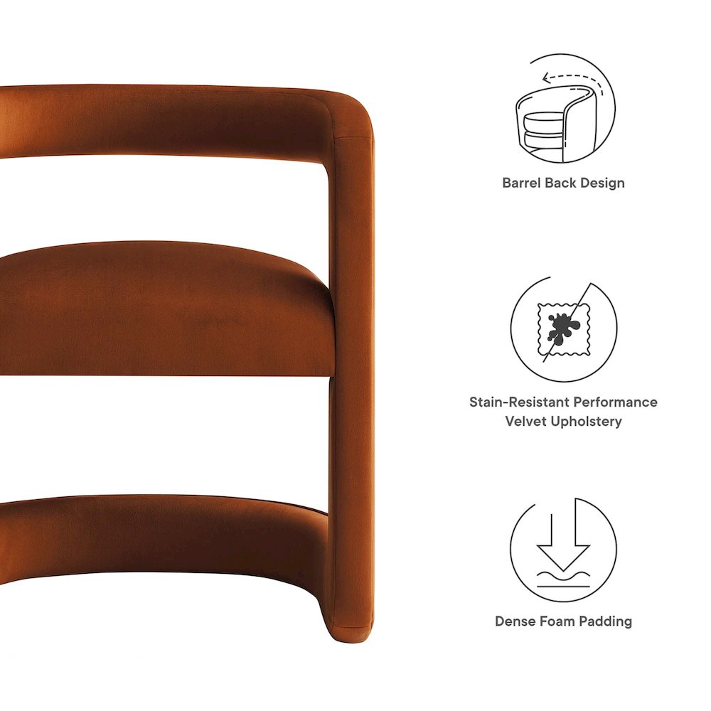 Winslow Performance Velvet Barrel Accent Chair