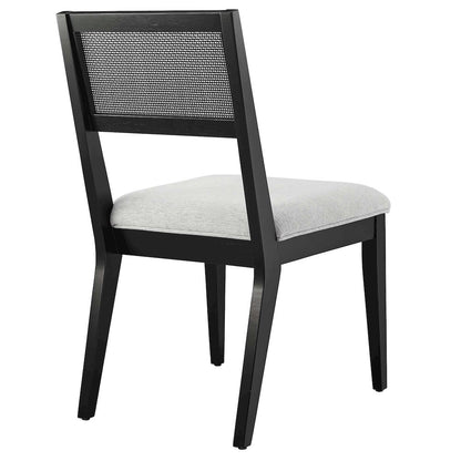 Nimba Faux Rattan Fabric Dining Chairs Set of 2