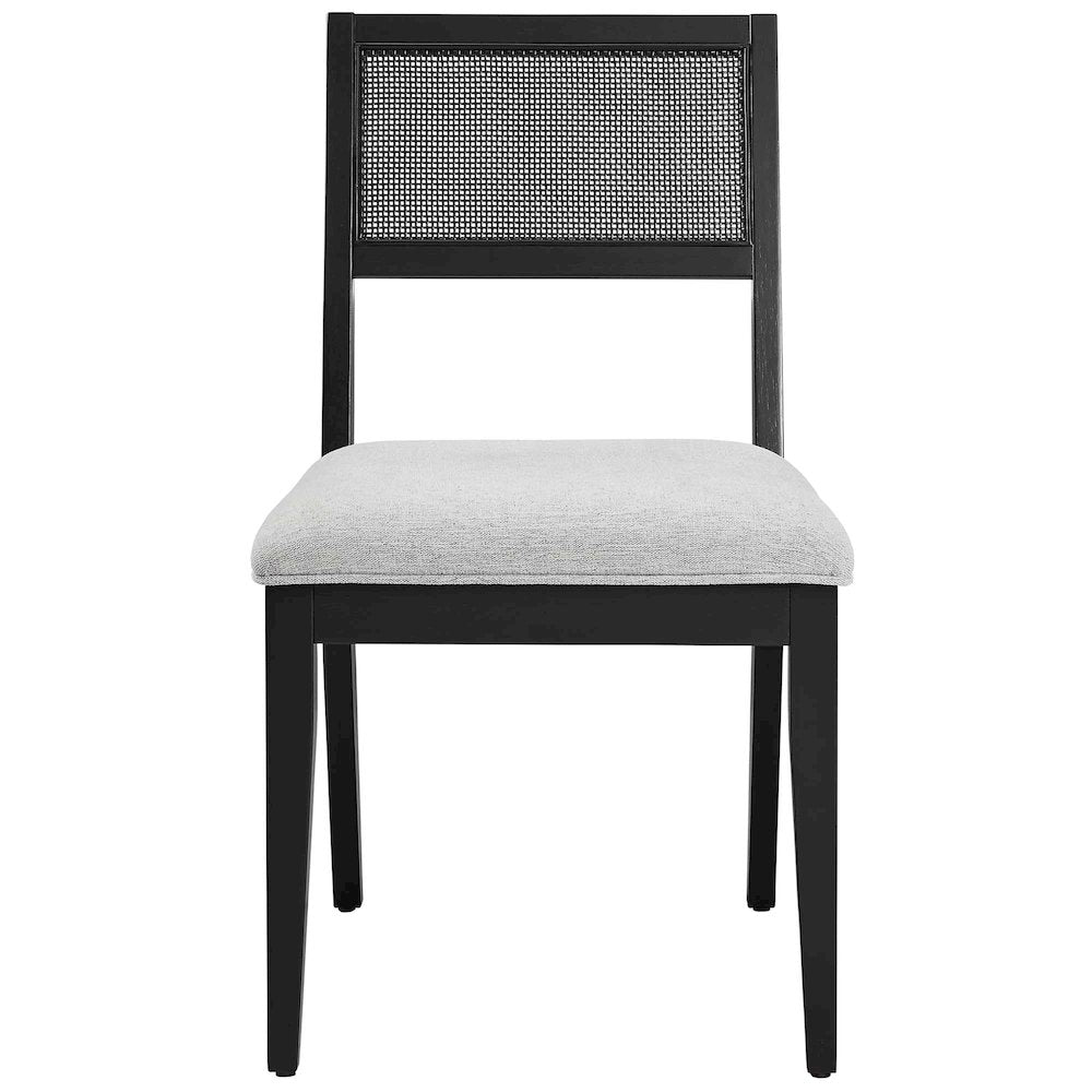 Nimba Faux Rattan Fabric Dining Chairs Set of 2