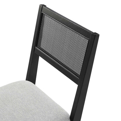 Nimba Faux Rattan Fabric Dining Chairs Set of 2