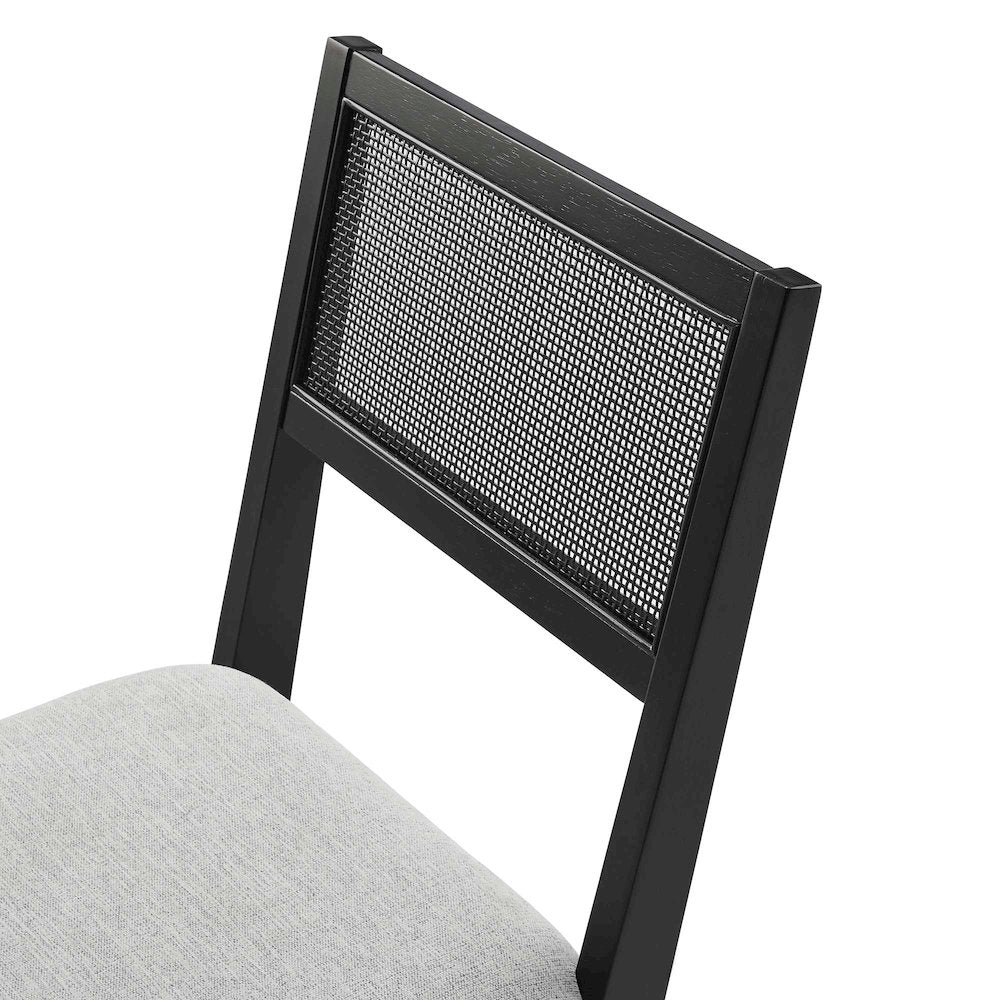 Nimba Faux Rattan Fabric Dining Chairs Set of 2