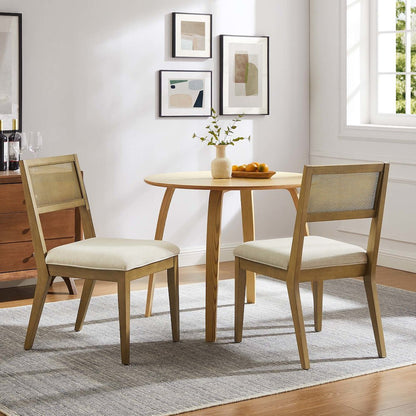 Nimba Faux Rattan Fabric Dining Chairs Set of 2