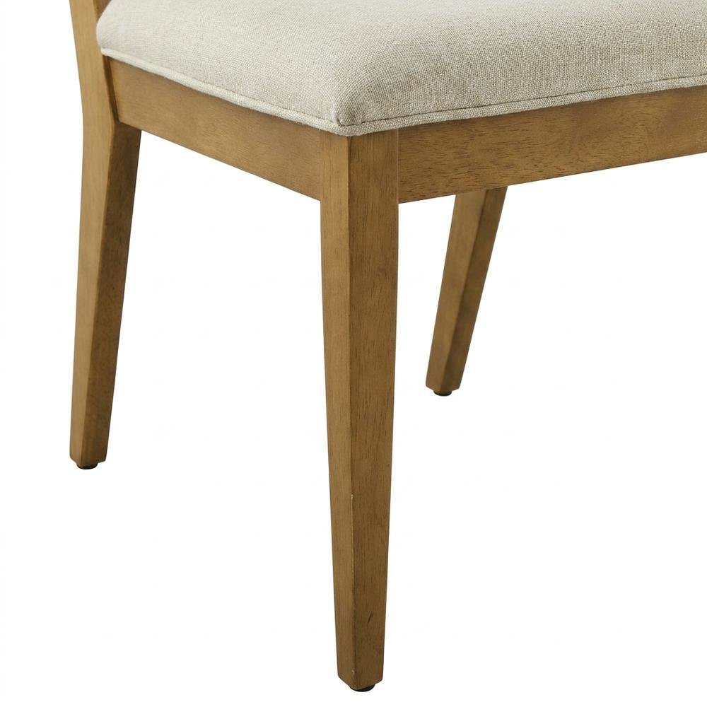 Faux Rattan Fabric Modern Dining Room Chairs, Heathered Weave Ivory, Set of 2