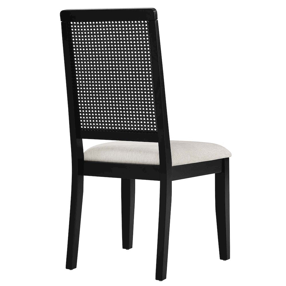 Arlo Faux Rattan and Wood Dining Side Chairs Set of 2