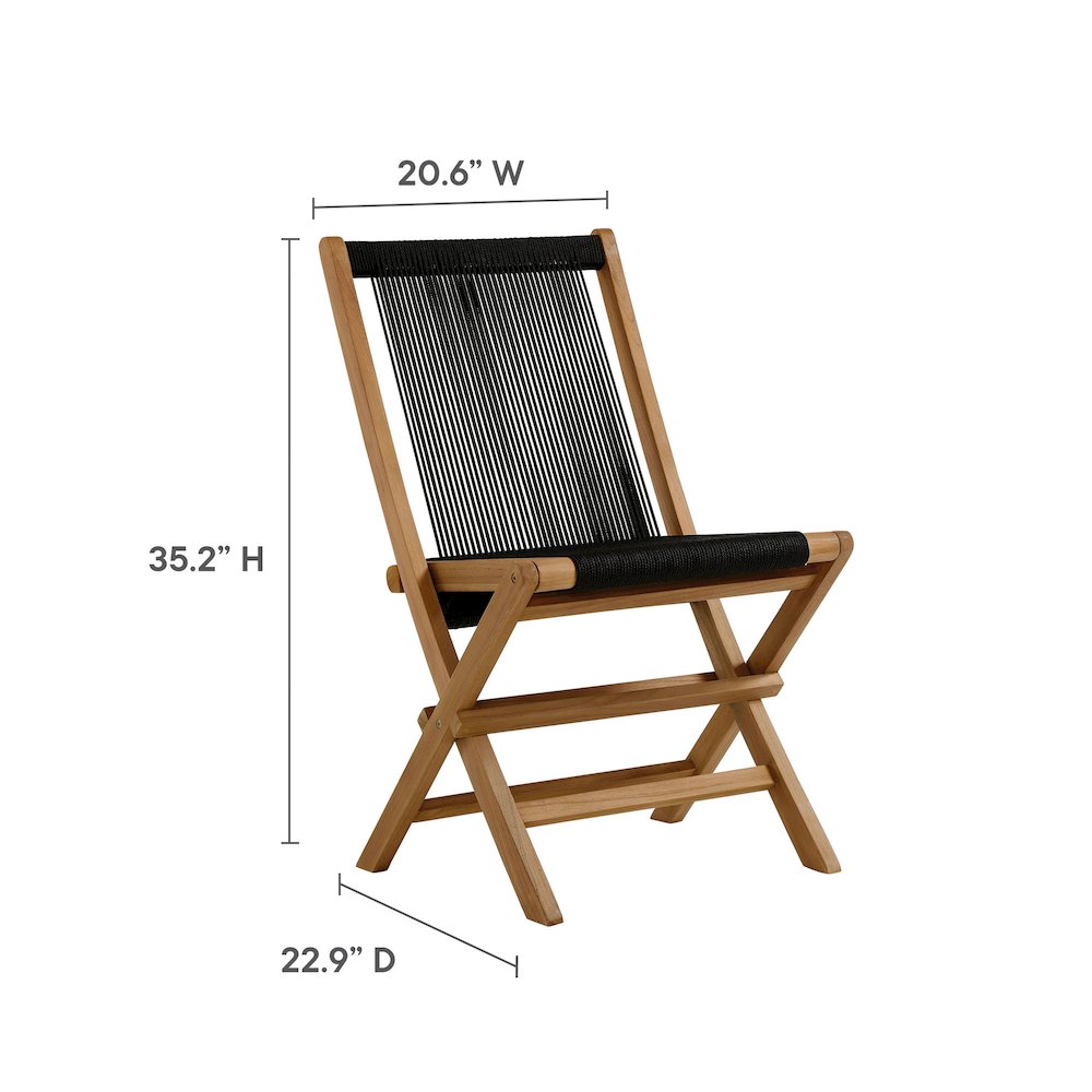 Vienna Outdoor Patio Teak and Rope Folding Chairs Set of 4