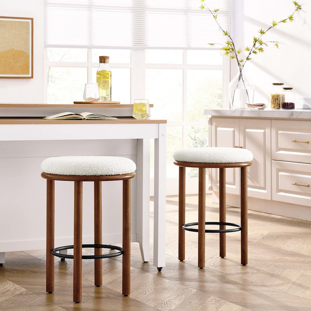 Fable Boucle Fabric Counter Stools Set of 2