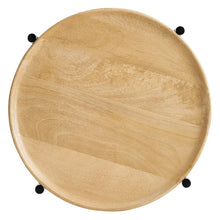 Xilo Round Wood and Metal Side Table