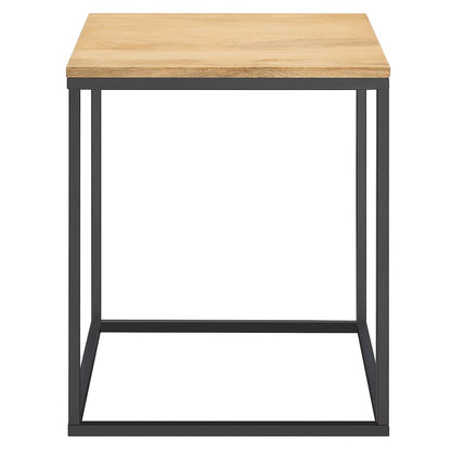 Zora Square Wood and Metal Side Table
