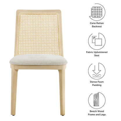 Monarch Wood and Rattan Dining Side Chair