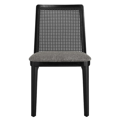 Monarch Wood and Rattan Dining Side Chair