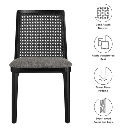 Monarch Wood and Rattan Dining Side Chair