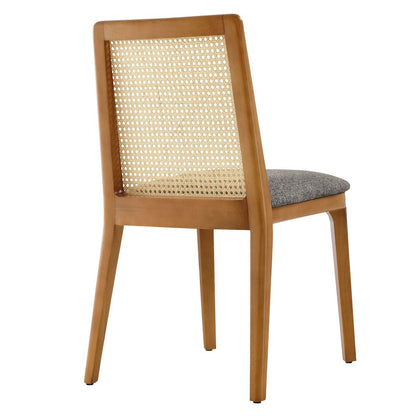 Monarch Wood and Rattan Dining Side Chair