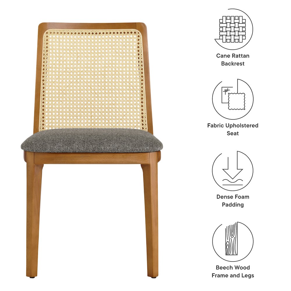Monarch Wood and Rattan Dining Side Chair