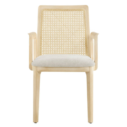 Monarch Wood and Rattan Dining Armchair