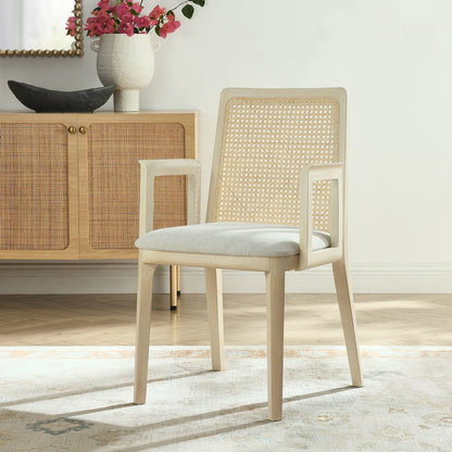 Monarch Wood and Rattan Dining Armchair