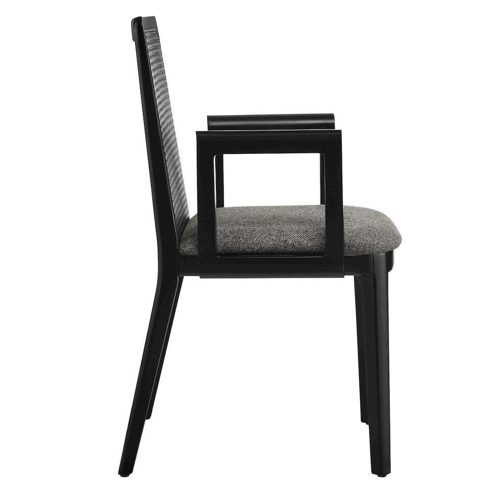 Monarch Wood and Rattan Dining Armchair