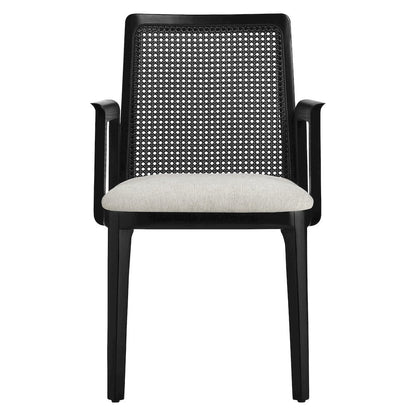 Monarch Wood and Rattan Dining Armchair