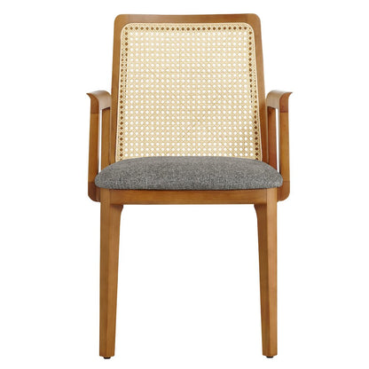 Monarch Wood and Rattan Dining Armchair
