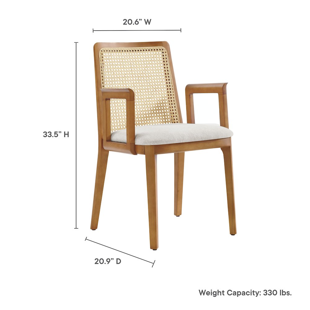 Monarch Wood and Rattan Dining Armchair