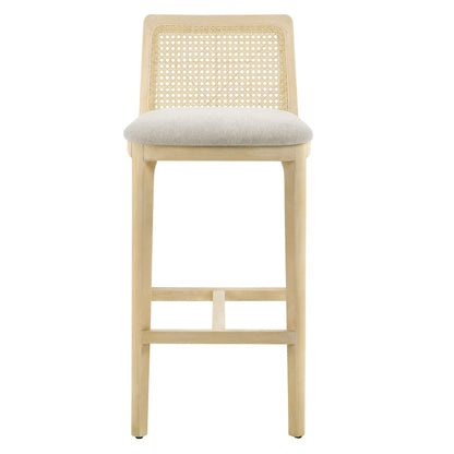 Monarch Wood and Rattan Bar Stool