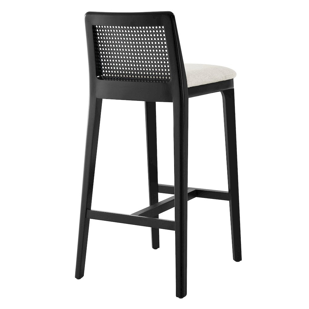 Monarch Wood and Rattan Bar Stool