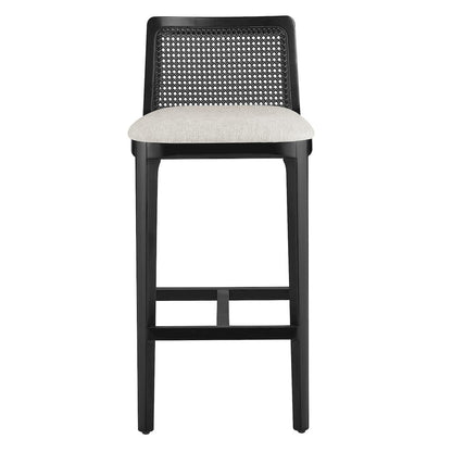 Monarch Wood and Rattan Bar Stool