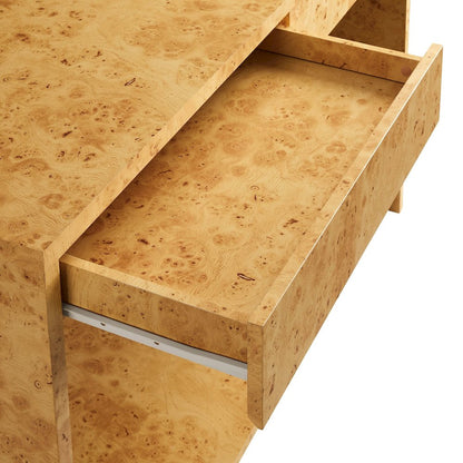 Hudson 2-Drawer Burl Wood Console Table