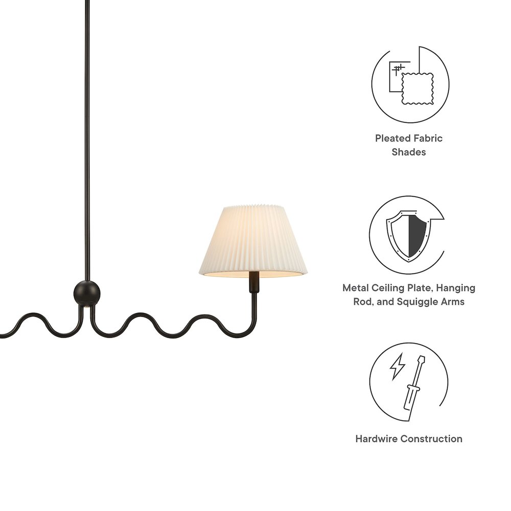 Wave Squiggle 2-Arm Pendant Light