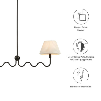 Wave Squiggle 2-Arm Pendant Light