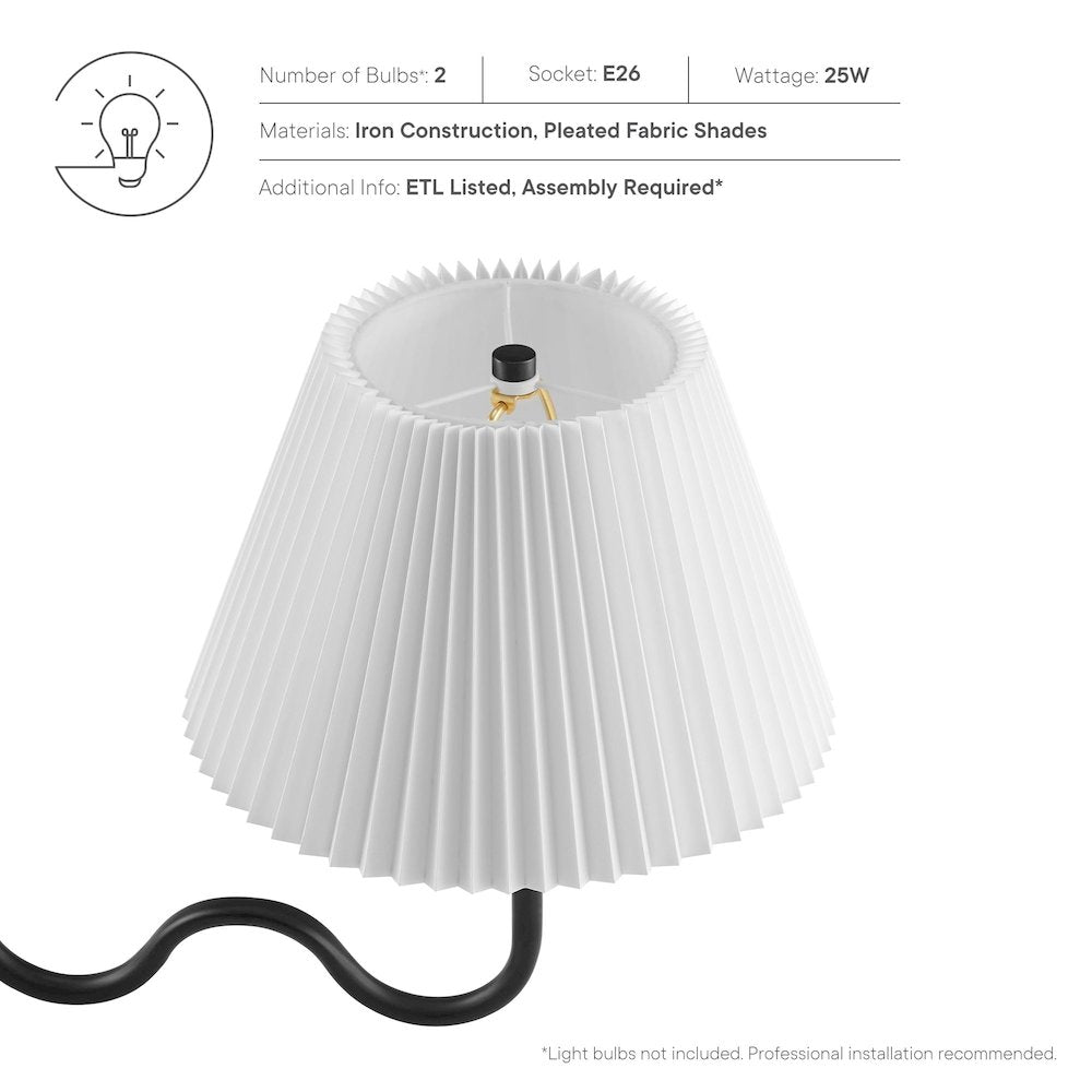 Wave Squiggle 2-Arm Pendant Light