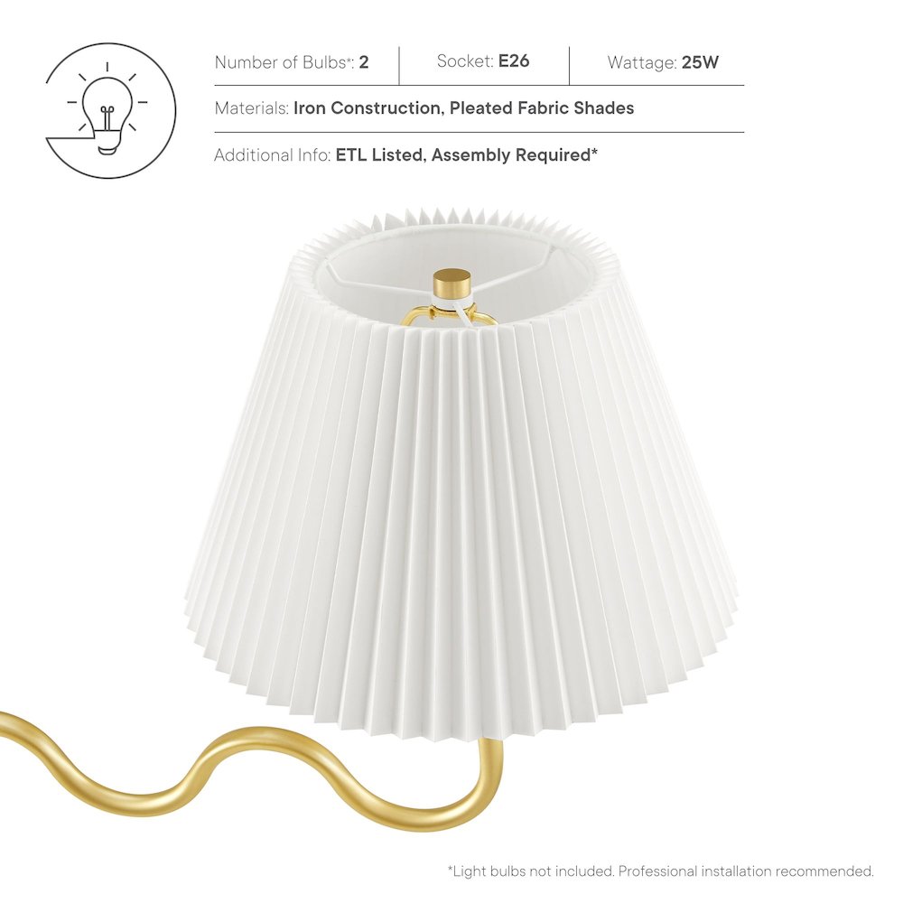 Wave Squiggle 2-Arm Pendant Light