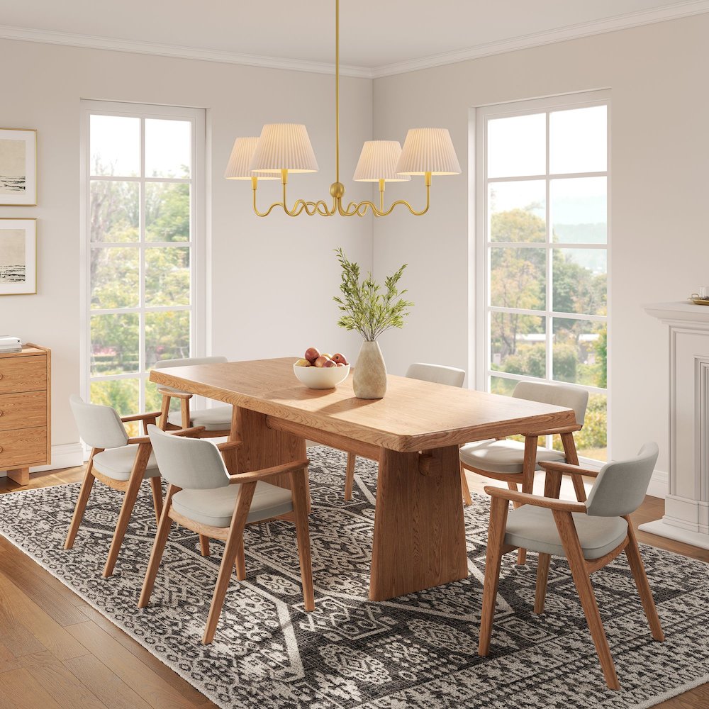 Wave Squiggle 4-Arm Pendant Light