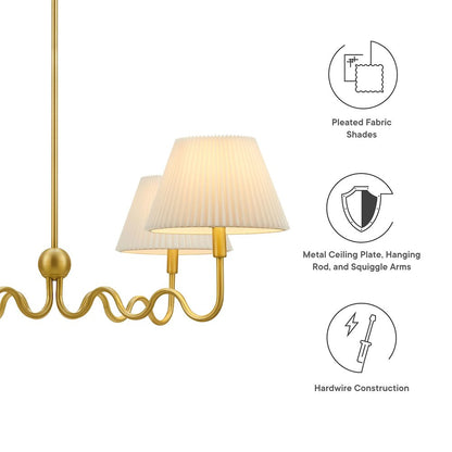 Wave Squiggle 4-Arm Pendant Light
