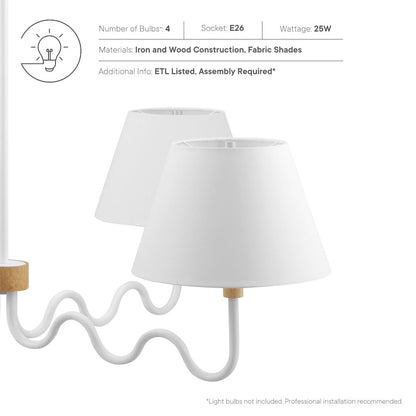 Sunlit Squiggle 4-Arm Pendant Light
