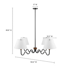 Sunlit Squiggle 4-Arm Pendant Light