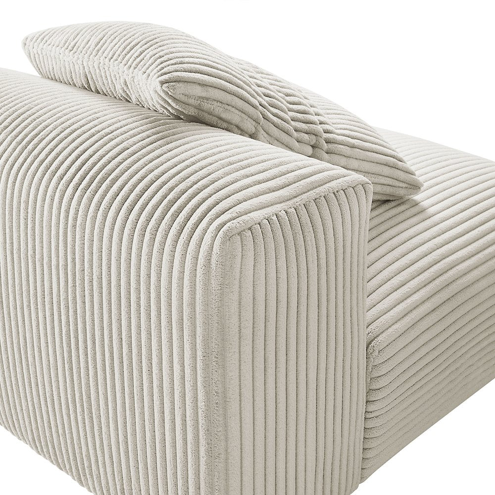 Solace Modular Corduroy Upholstered Armless Chair
