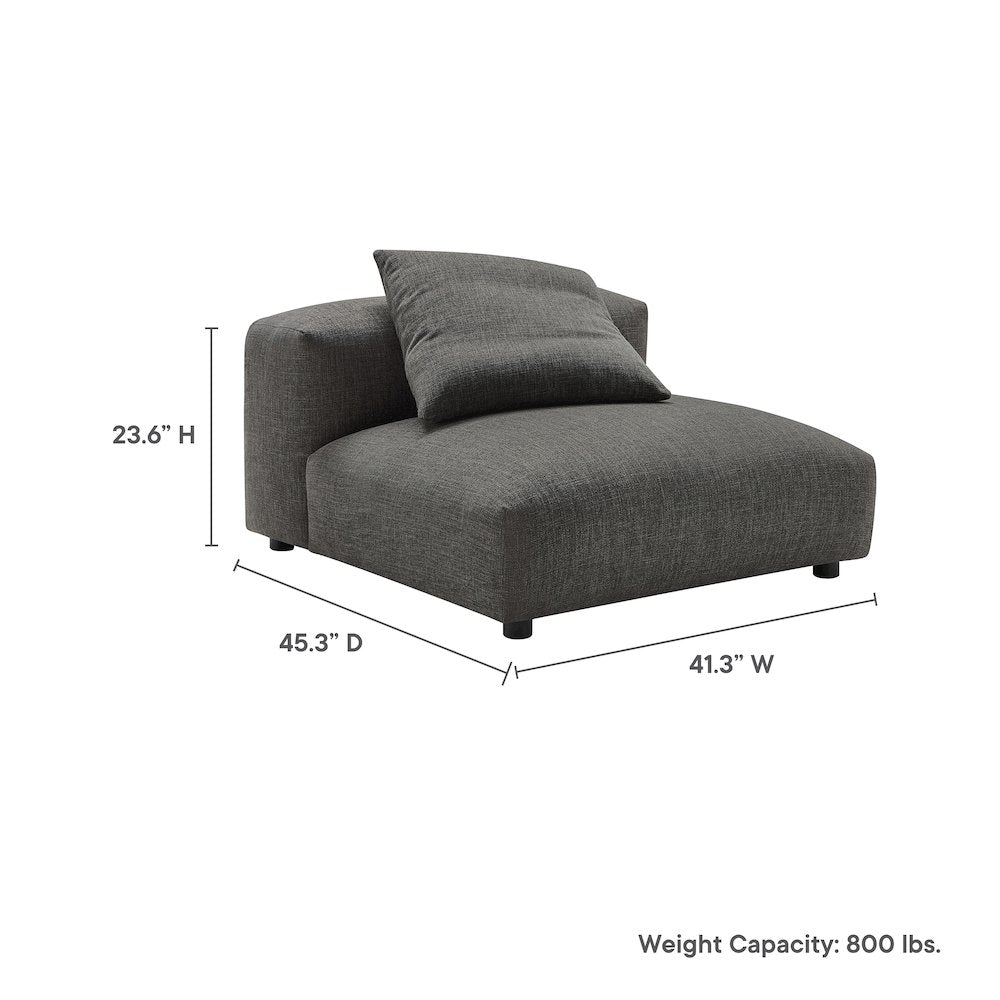 Solace Modular Upholstered Fabric Armless Chair