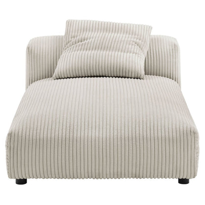 Solace Modular Corduroy Upholstered Armless Chaise Lounge