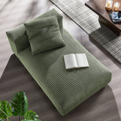 Solace Modular Corduroy Upholstered Armless Chaise Lounge