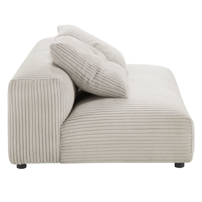 Solace Modular Corduroy Upholstered Armless Loveseat