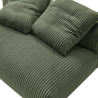 Solace Modular Corduroy Upholstered Armless Loveseat