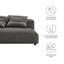 Solace Modular Upholstered Fabric Armless Loveseat