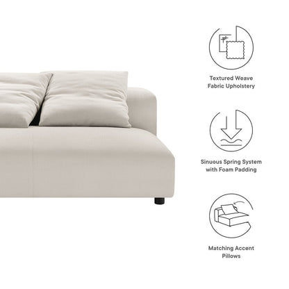 Solace Modular Upholstered Fabric Armless Loveseat