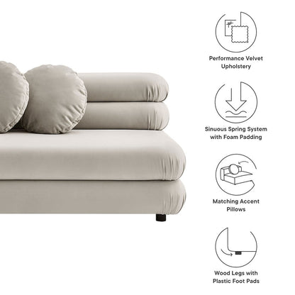 Jubilee Modular Performance Velvet Armless Loveseat