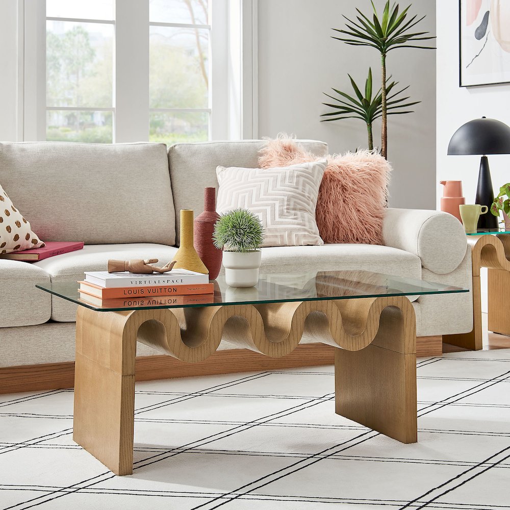 Ondine Glass Top Coffee Table