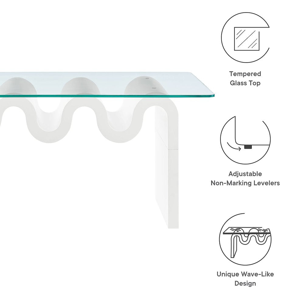 Ondine Glass Top Coffee Table